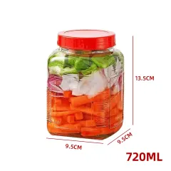 FRASCO DE VIDRIO  CON TAPA PLASTICO  9,5X9,5X13,5CM
