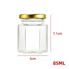 FRASCO DE VIDRIO LISO CON TAPA ALUMINIO DORADO 85 ML