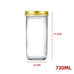 FRASCO VIDRIO TAPA DORADA 730 ML