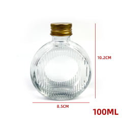 FRASCO DE VIDRIO CON TAPA ALUMINIO 100 ML CON RELIEVES