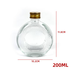 FRASCO DE VIDRIO CIRCULAR CON TAPA ALUMINIO 200 ML