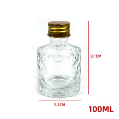 FRASCO DE VIDRIO CON TAPA ALUMINIO 50 ML PEQUEÑO CON  RELIEVE