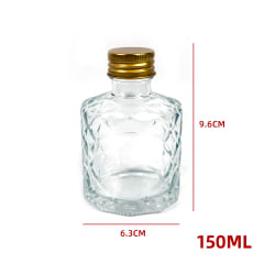 FRASCO DE VIDRIO CON TAPA ALUMINIO 100 ML CON RELIEVE DISEÑO