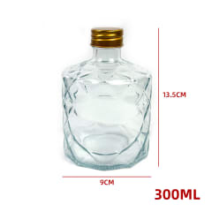 FRASCO DE VIDRIO CON TAPA ALUMINIO 350 ML ESTILO BOTELLA DE LICOR