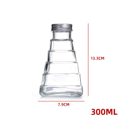 FRASCO DE VIDRIO CON TAPA ALUMINIO 300 ML DISEÑO ERGÓNOMICO