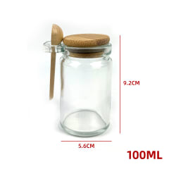 FRASCO ESPECIERO VIDRIO TAPA BAMBÚ CON CUCHARA 100 ML