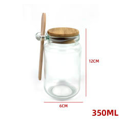 FRASCO COCINA ECOLÓGICO TAPA Y CUCHARA BAMBÚ 350 ML