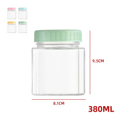 FRASCO DE VIDRIO LISO CON TAPA PLASTICO  380 ML