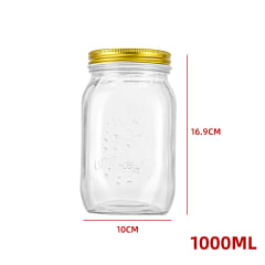 FRASCO DE VIDRIO TAPA METÁLICA 1000 ML