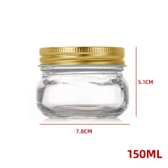 FRASCO DE VIDRIO  CON TAPA ALUMINIO  150 ML DISEÑO CIRCULAR PARA ESPECIAS