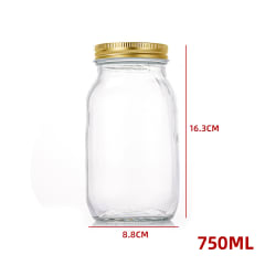 FRASCO VIDRIO TRANSPARENTE CONSERVAS, MIEL O SALSAS 750 ML