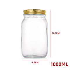 FRASCO VIDRIO TAPA DORADA 1000 ML