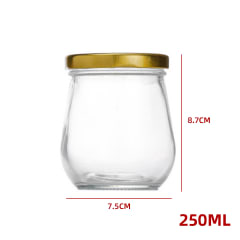 FRASCO VIDRIO TAPA ALUMINIO DORADA 250 ML