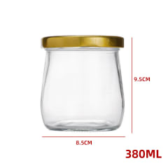 FRASCO VIDRIO TAPA ALUMINIO DORADO 380 ML PARA USO DE COSMETICOS Y OTROS
