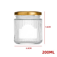 FRASCO VIDRIO COCINA DORADO 200 ML 7.8X7 CM