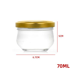 FRASCO VIDRIO TAPA DORADA ALUMINIO 70 ML