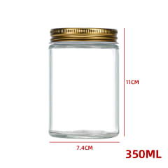 FRASCO VIDRIO TAPA ALUMINIO DORADO 350 ML