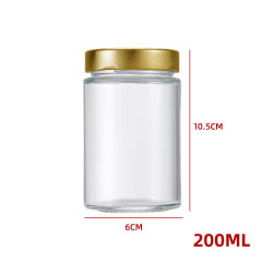 FRASCO VIDRIO COCINA DORADO 200 ML 10.5 CM ALTO X 6 CM