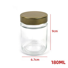 FRASCO DE VIDRIO CON TAPA ALUMINIO 180 ML