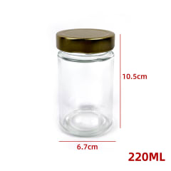 FRASCO DE VIDRIO CON TAPA ALUMINIO 220 ML