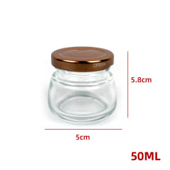 FRASCO DE VIDRIO  CON TAPA ALUMINIO  CAPACIDAD 50 ML
