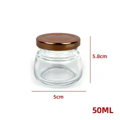 FRASCO DE VIDRIO  CON TAPA ALUMINIO  CAPACIDAD 50 ML