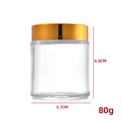 FRASCO VIDRIO COSMÉTICO TAPA DORADA 80G