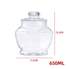 FRASCO VIDRIO TAPA CRISTAL 650 ML