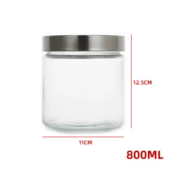 FRASCO VIDRIO TAPA ALUMINIO 800 ML