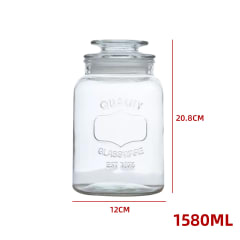 FRASCO DE VIDRIO  CON TAPAVIDRIO  12X12X20,8CM