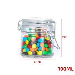 FRASCO DE VIDRIO  CON TAPA CLIP  HERMETICA  7X6,3 CM--100ML