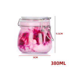 FRASCO DE VIDRIO  CON TAPA CLIP  HERMETICA  9,5X9CM--380ML