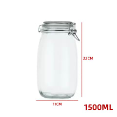FRASCO DE VIDRIO  CON TAPA CLIP  HERMETICA  11X11X22CM