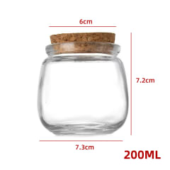 FRASCO DE VIDRIO TAPA CORCHO 200 ML