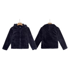 Polerón peludo escolar Unisex Azul marino  tallas 6 a 12 | Tallas Surtidas