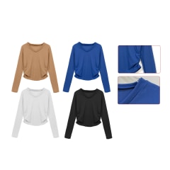 CAMISETA ACANALADO MANGA LARGA CUELLO V  M-L/L-XL/XL-XXL