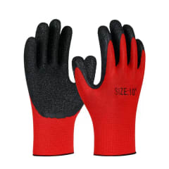 GUANTE TRABAJO LATEX NEGRO ROJO 24X14CM