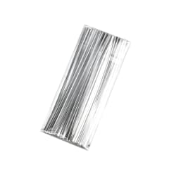 AMARRAS METALICAS /  ALAMBRE FORRADO  PARA CIERRE DE BOLSAS  PLATEADO 10 CM 100 PCS