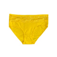 CALZON DE MUJER CON ENCAJE COLOR AMARILLO | 12 UNID