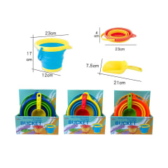 BALDE DE PLAYA PLEGABLE CON PALA 17X23X12CM