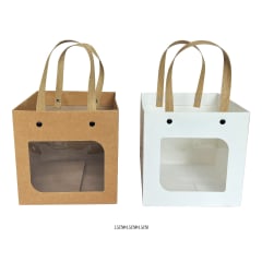 BOLSA DE REGALO DISEÑO CAJA TRANSPARNTE  15X15X15CM | 12 UNID