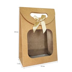 BOLSA DE REGALO COLOR LISO TRANSPARENTE CON LAZO 20.5X14.5X7.5CM | 12 UNID