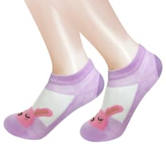 CALCETINES DE NIÑA CORTE TOBILLO DISEÑOS ANIMALES TALLA 6| 12 UNID