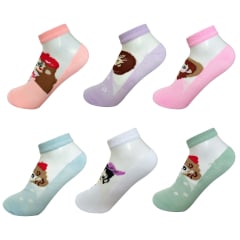 CALCETINES DE MUJER ESTAMPADO DE MUÑECA | 12 UNID