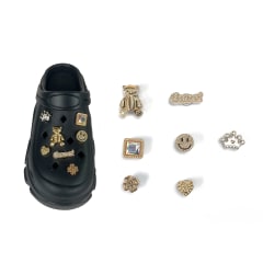 PINS PARA SANDALIAS DORADOS OSO/CORONA/CORAZON | 12 UNID