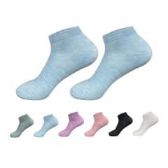 CALCETINES DE NIÑA JUVENIL CORTE TOBILLO COLORES LISO TALLA 13-16 | 12 UNID