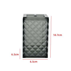 PORTACEPILLO DE DIENTES TRANSPARENTE GRIS 10.7X6.5X6.5CM