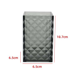 VASO DE BAÑO TRANSPARENTE GRIS 10.5X6.5X6.5CM