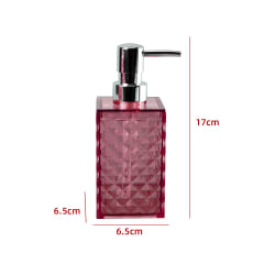 DISPENSADOR DE JABÓN TRANSPARENTE BURDEO 17X6.5X6.5CM