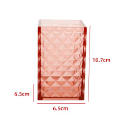 VASO DE BAÑO TRANSPARENTE ROSADO 10.5X6.5X6.5CM